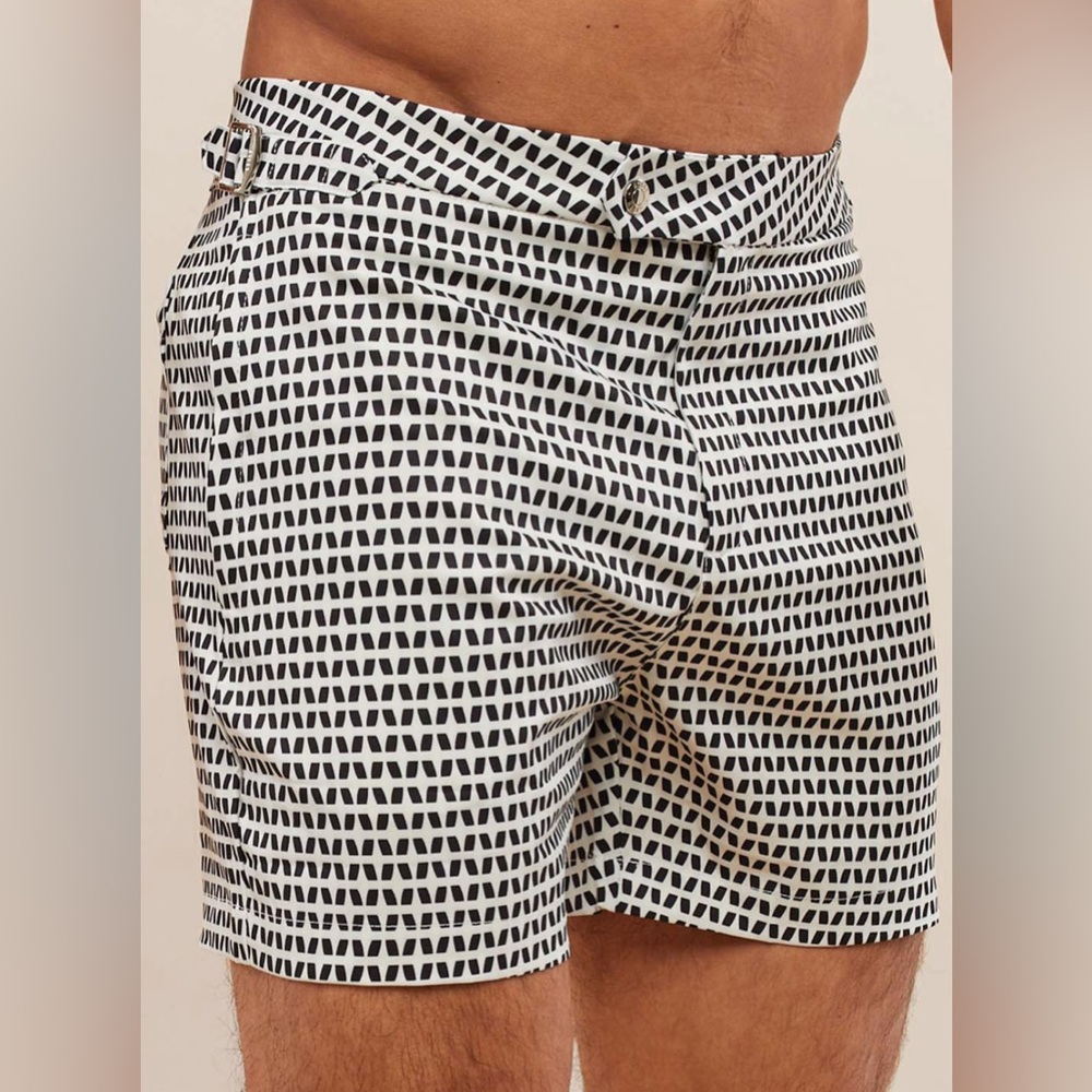 Black and White Patterned Shorts